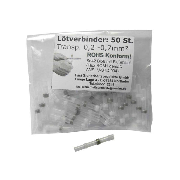 Bolsa de 50 unidades de racor FASI para cable de luz transparente