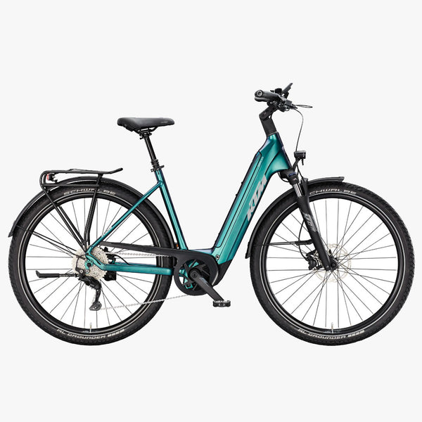 Bicicleta eléctrica de Trekking KTM Macina Gran 820 US Green Purple Flip Matt