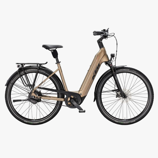 Bicicleta eléctrica Urbana KTM Macina City 810 Belt US Olive Pearl Matt