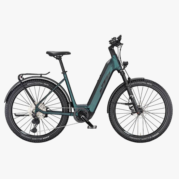 Bicicleta eléctrica de montaña KTM Macina Aera 771 LFC US 43 Green Purple Flip Matt