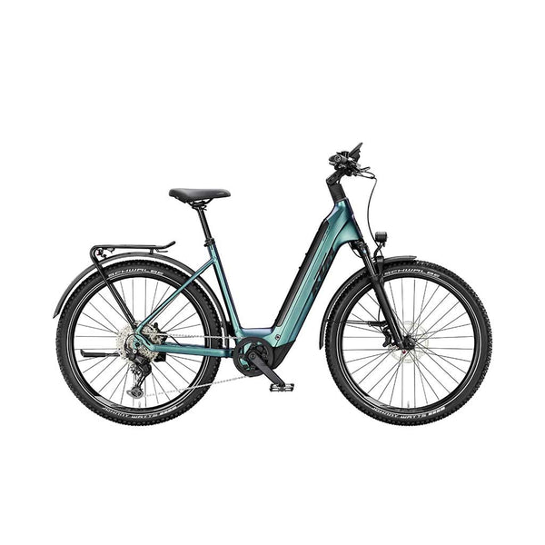 Bicicleta eléctrica de Trekking KTM MACINA AERA 872 LFC - GREEN PURPLE FLIP MATT (BLACK)