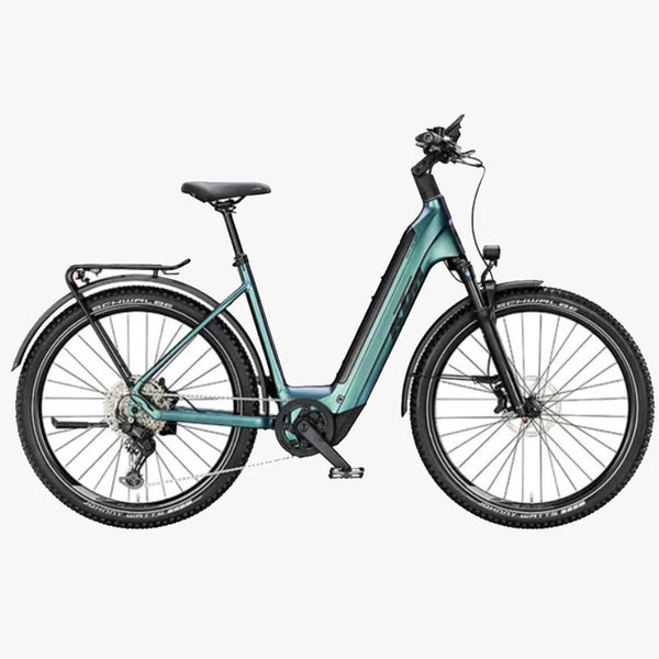 Bicicleta eléctrica de Montaña KTM Macina Aera 872 LFC- Green Purple Flip Matt