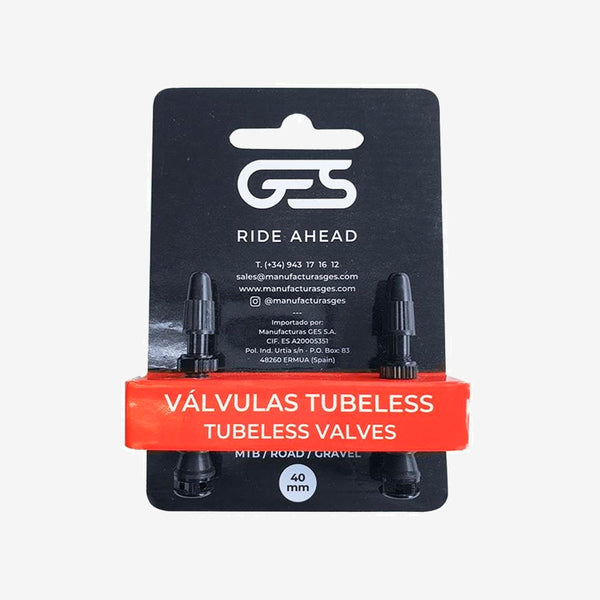 Kit Válvulas Tubeless 40 MM. Negro