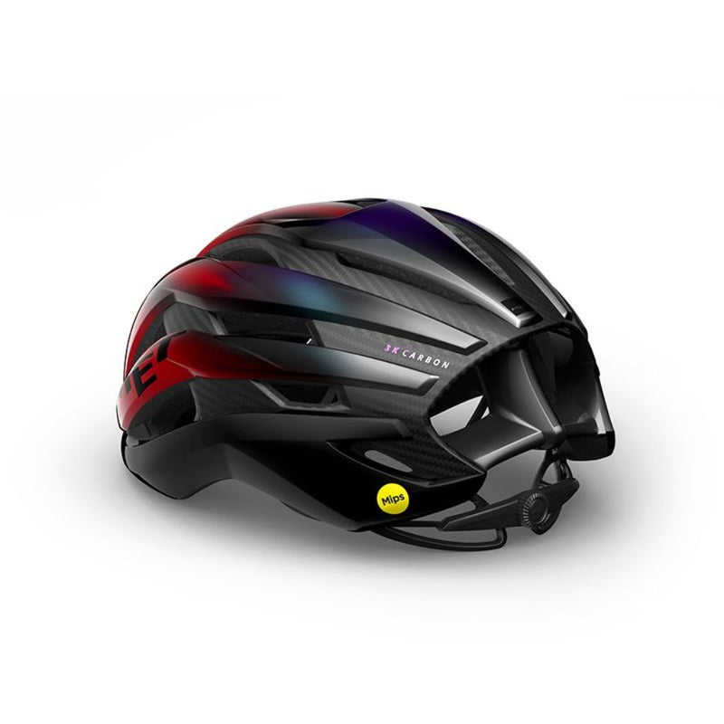 CASCO MET TRENTA 3K CARBON MIPS ROJO IRIDISCENTE BRILLO