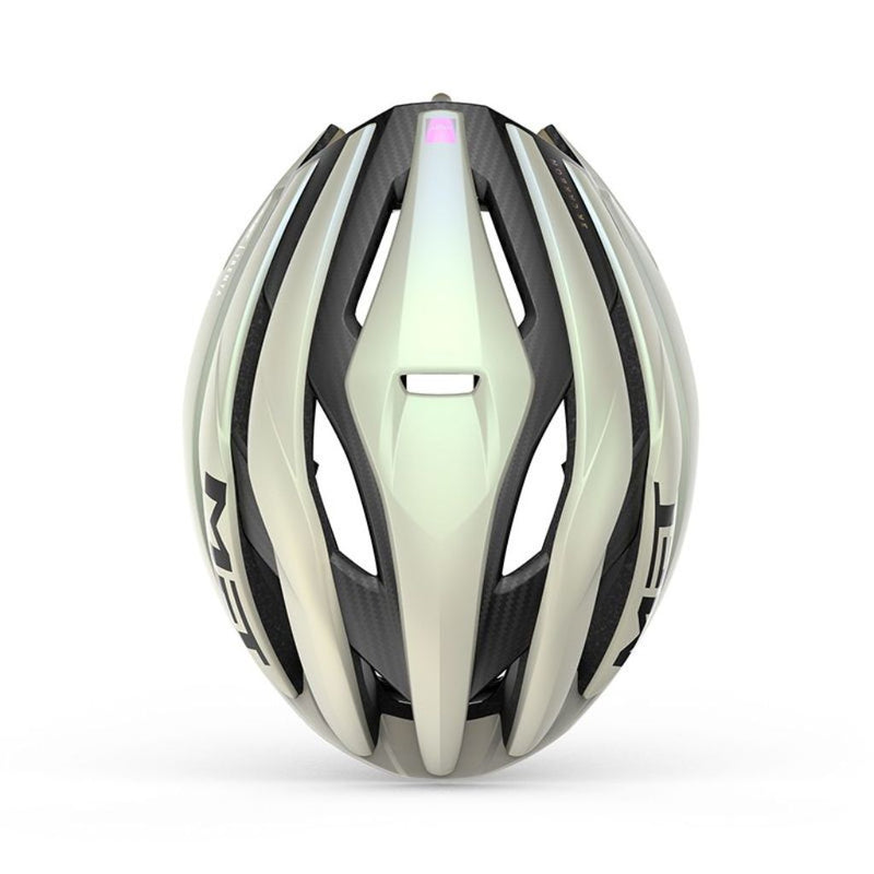 CASCO MET TRENTA 3K CARBON MIPS VAINILLA HIELO/ORO MATE