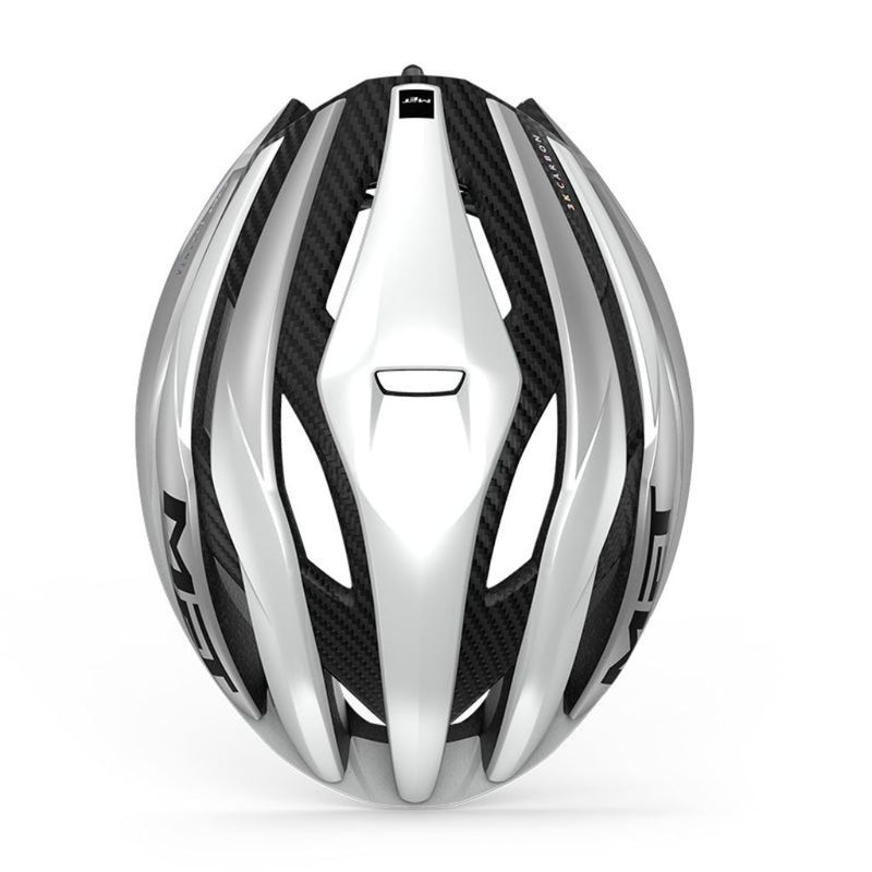 CASCO MET TRENTA 3K CARBON MIPS BLANCO/PLATA METALICO