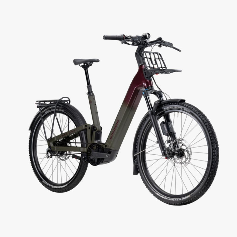 Bicicleta eléctrica de Trekking Winora Sinus FS R5f Pro Low sand / deep red - glossy 2026