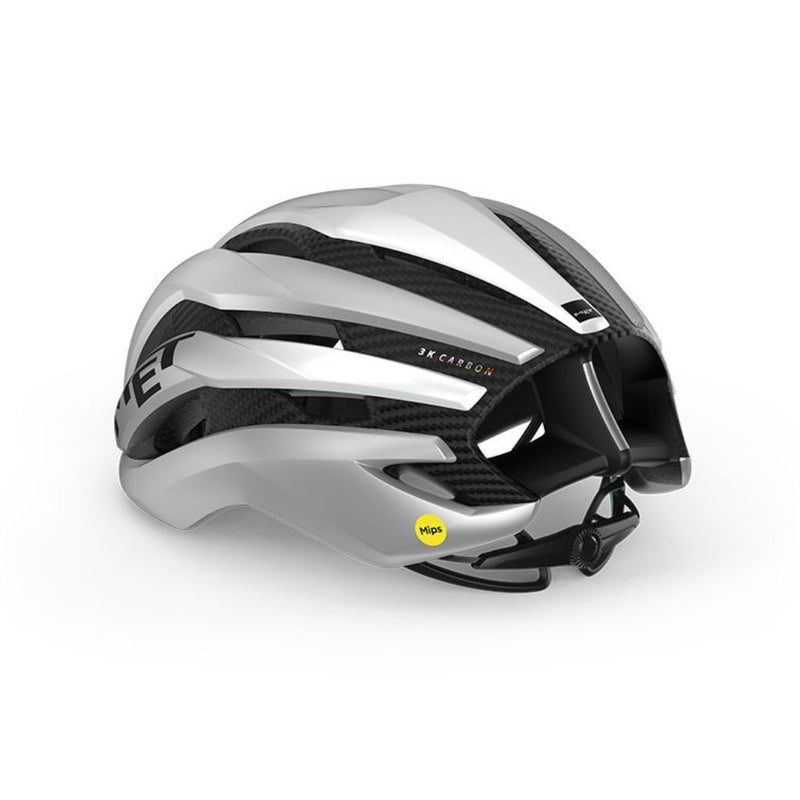 CASCO MET TRENTA 3K CARBON MIPS BLANCO/PLATA METALICO