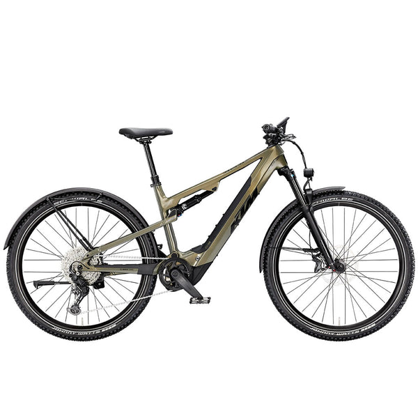 Bicicleta eléctrica KTM Macina Chacana 892 LFC 2025 - OLIVE PEARL (BLACK+ORANGE)